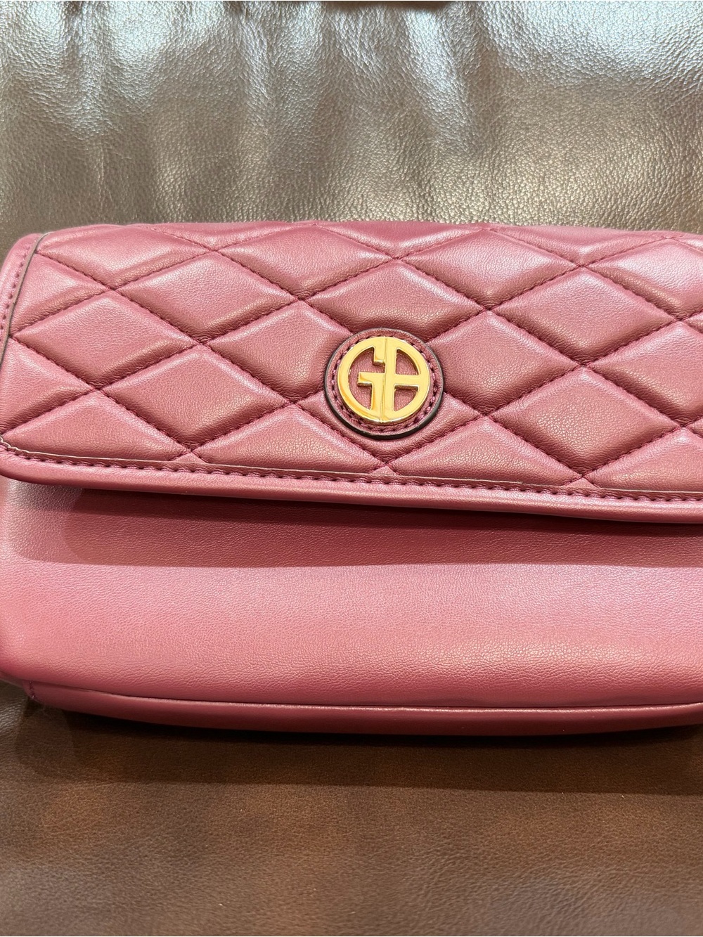 Giani Bernini Burgundy Quilted Flap Crossbody Bag - Used Once - Like New